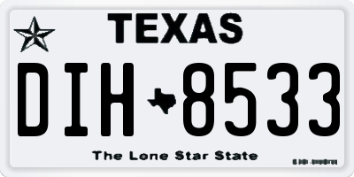 TX license plate DIH8533