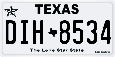 TX license plate DIH8534
