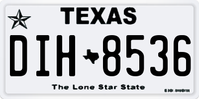 TX license plate DIH8536