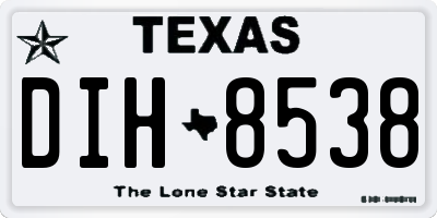 TX license plate DIH8538