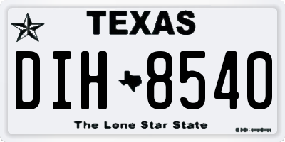 TX license plate DIH8540