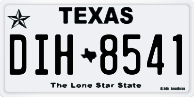TX license plate DIH8541