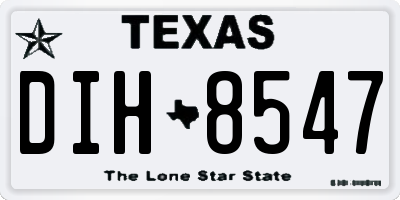 TX license plate DIH8547