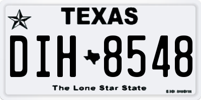 TX license plate DIH8548