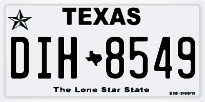 TX license plate DIH8549