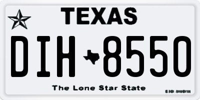 TX license plate DIH8550