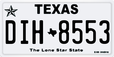 TX license plate DIH8553