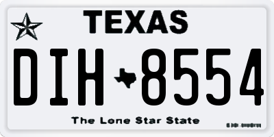 TX license plate DIH8554