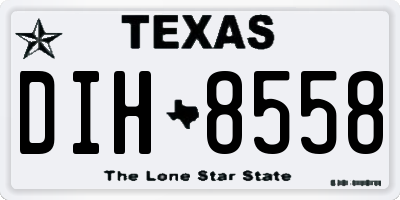 TX license plate DIH8558