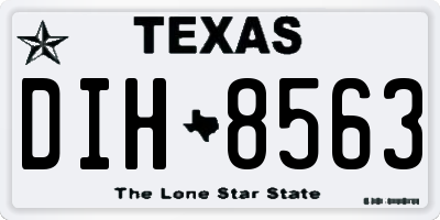 TX license plate DIH8563