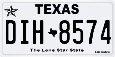TX license plate DIH8574