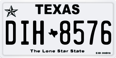 TX license plate DIH8576