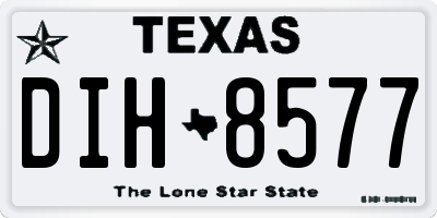 TX license plate DIH8577