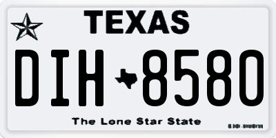 TX license plate DIH8580