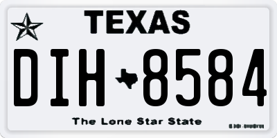 TX license plate DIH8584