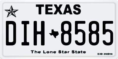 TX license plate DIH8585