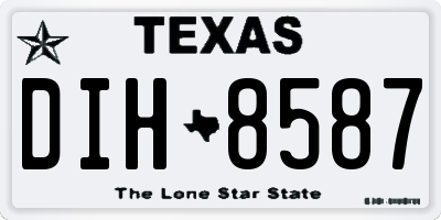 TX license plate DIH8587