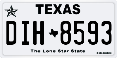 TX license plate DIH8593
