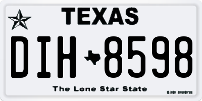 TX license plate DIH8598