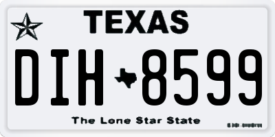 TX license plate DIH8599