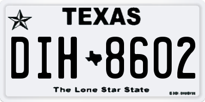 TX license plate DIH8602