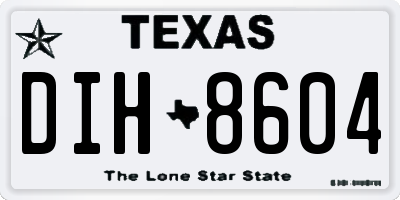 TX license plate DIH8604