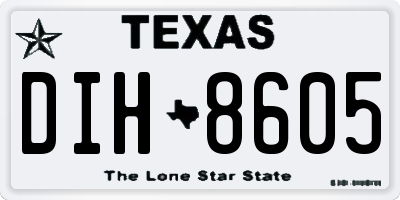 TX license plate DIH8605