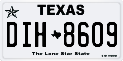TX license plate DIH8609