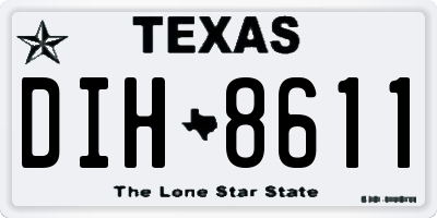 TX license plate DIH8611