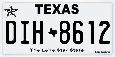 TX license plate DIH8612