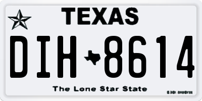 TX license plate DIH8614