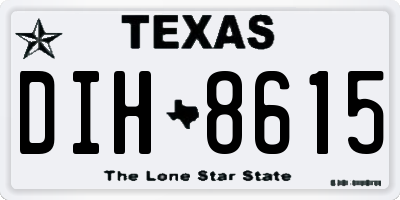 TX license plate DIH8615