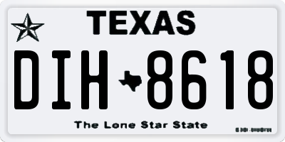 TX license plate DIH8618