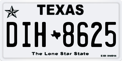 TX license plate DIH8625
