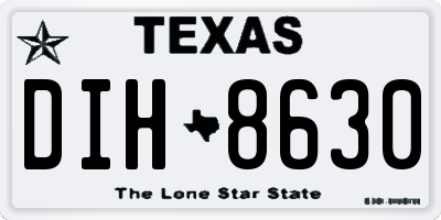 TX license plate DIH8630