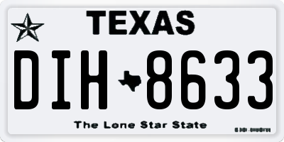 TX license plate DIH8633
