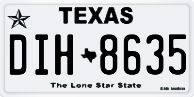 TX license plate DIH8635