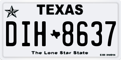 TX license plate DIH8637