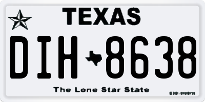 TX license plate DIH8638