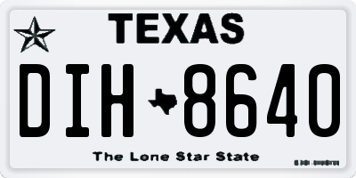 TX license plate DIH8640