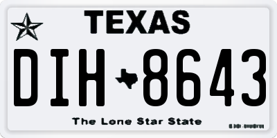 TX license plate DIH8643
