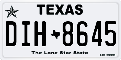TX license plate DIH8645
