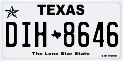 TX license plate DIH8646