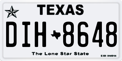 TX license plate DIH8648