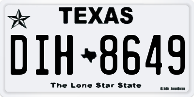 TX license plate DIH8649