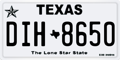 TX license plate DIH8650