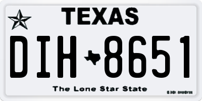 TX license plate DIH8651