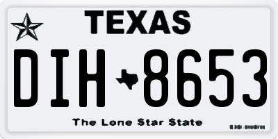 TX license plate DIH8653