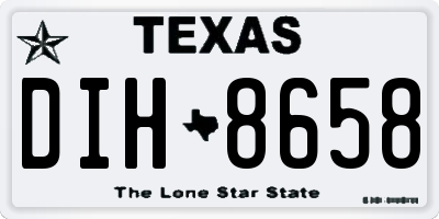 TX license plate DIH8658