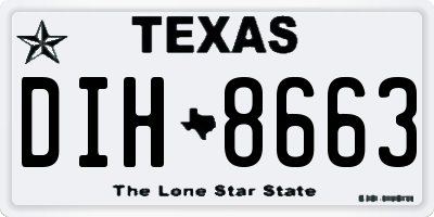 TX license plate DIH8663